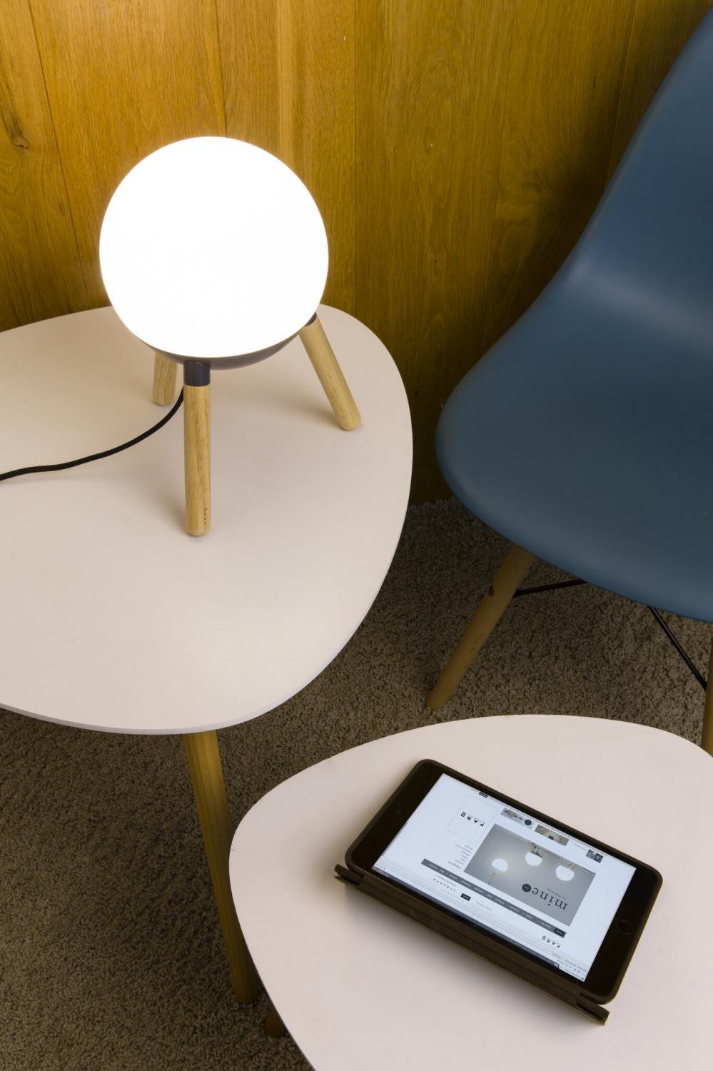 MINE GLASS šedá stolní lampa - FARO