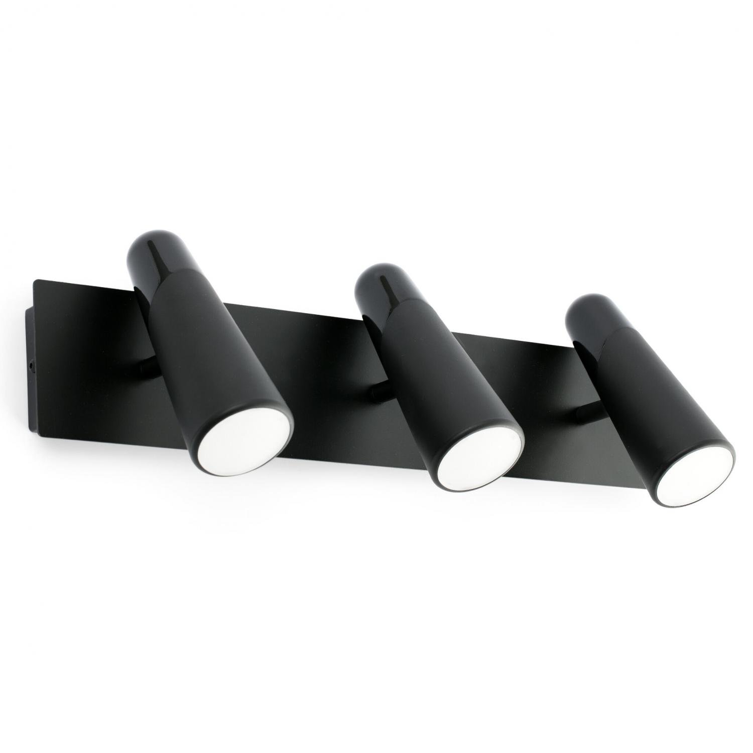 LAO nástěnná lampa, černá, 3L - FARO