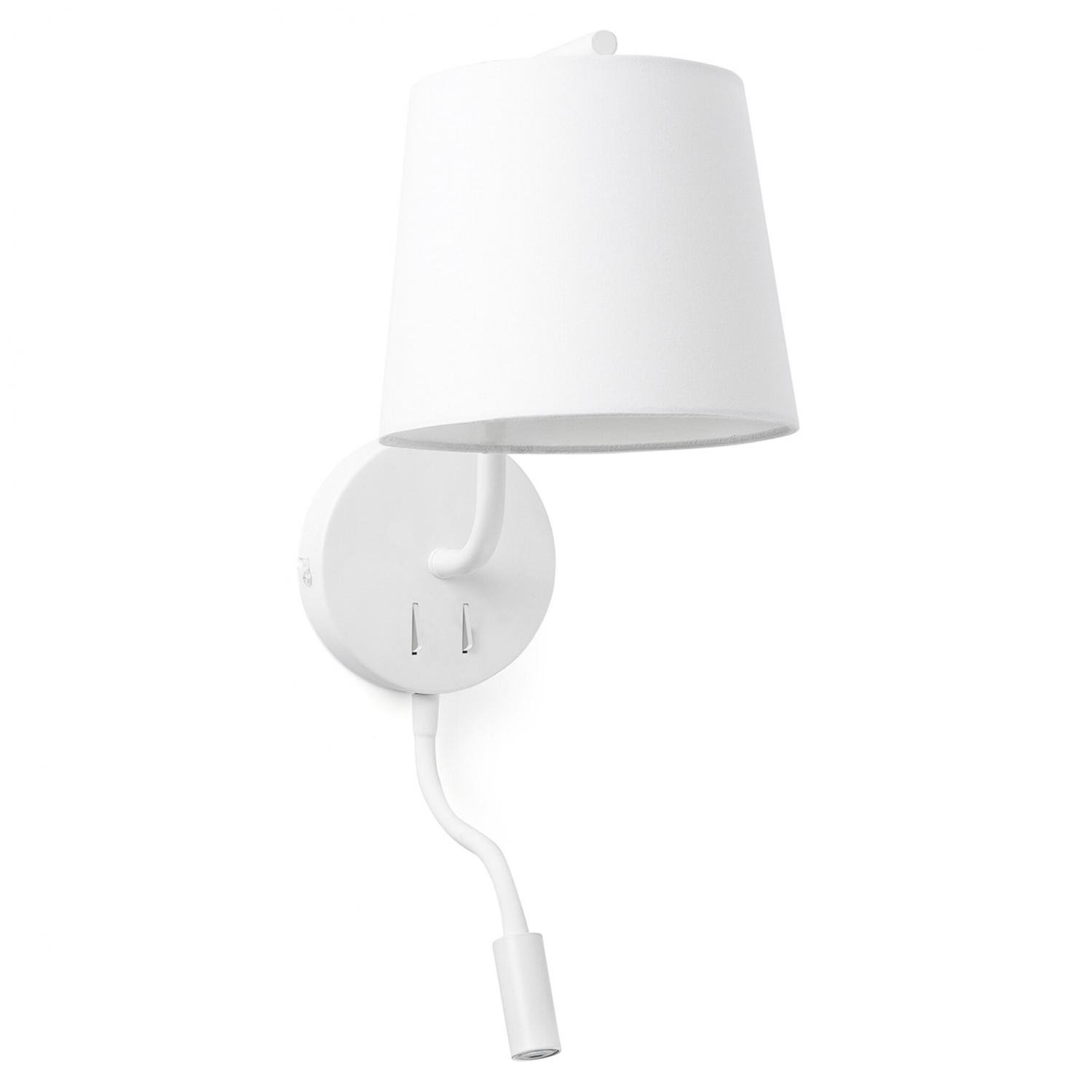 Levně BERNI nástěnná lampa, bílá, se čtecí lampičkou - FARO