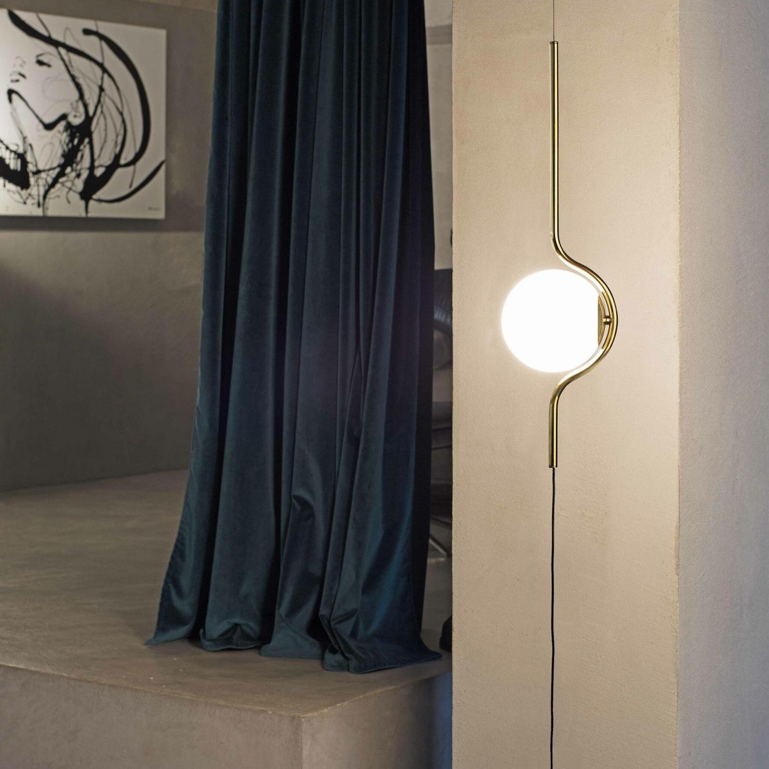 Levně Lampa závěsná/stojací LE VITA zlatá - FARO