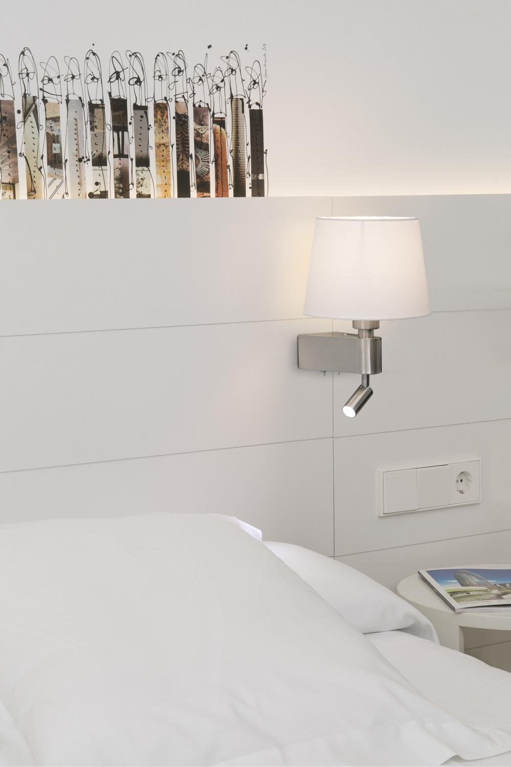 Levně ROOM nástěnná lampa, bílá, se čtecí lampičkou - FARO