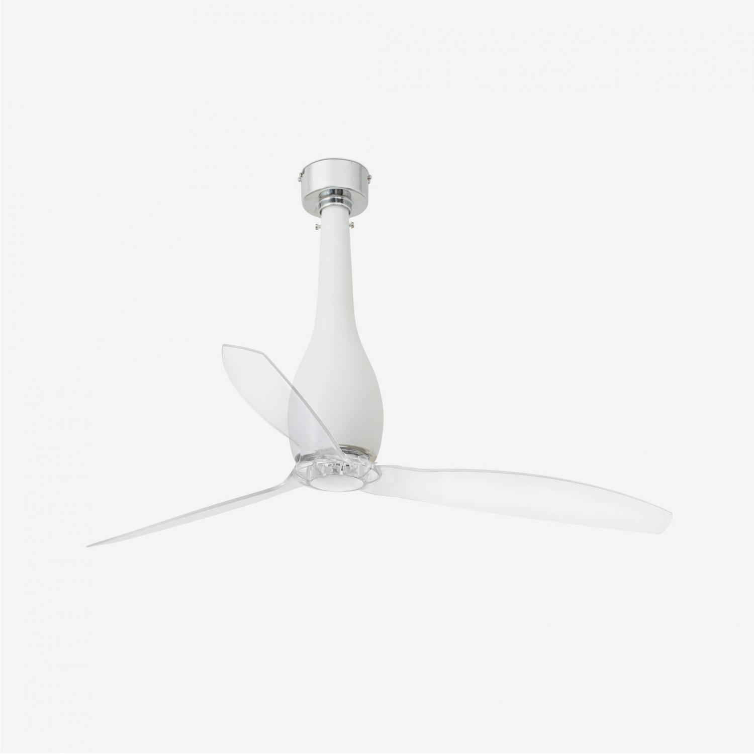 ETERFAN, bílá/transparentní, stropní ventilátor s DC motorem - FARO