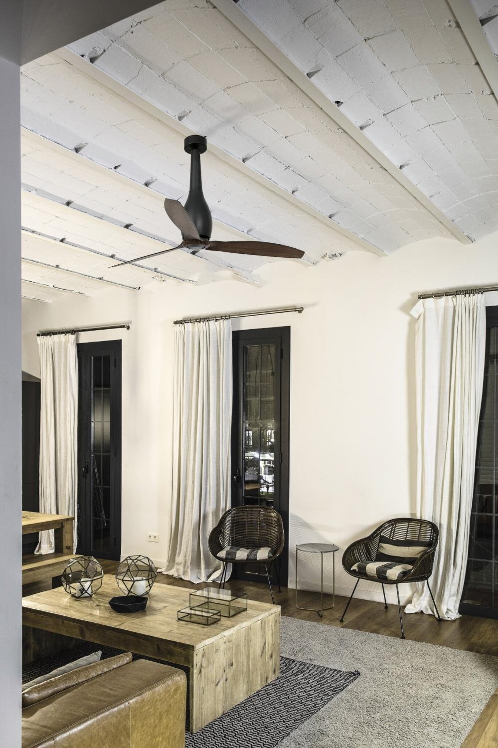 ETERFAN, černá/dřevo, stropní ventilátor s DC motorem - FARO