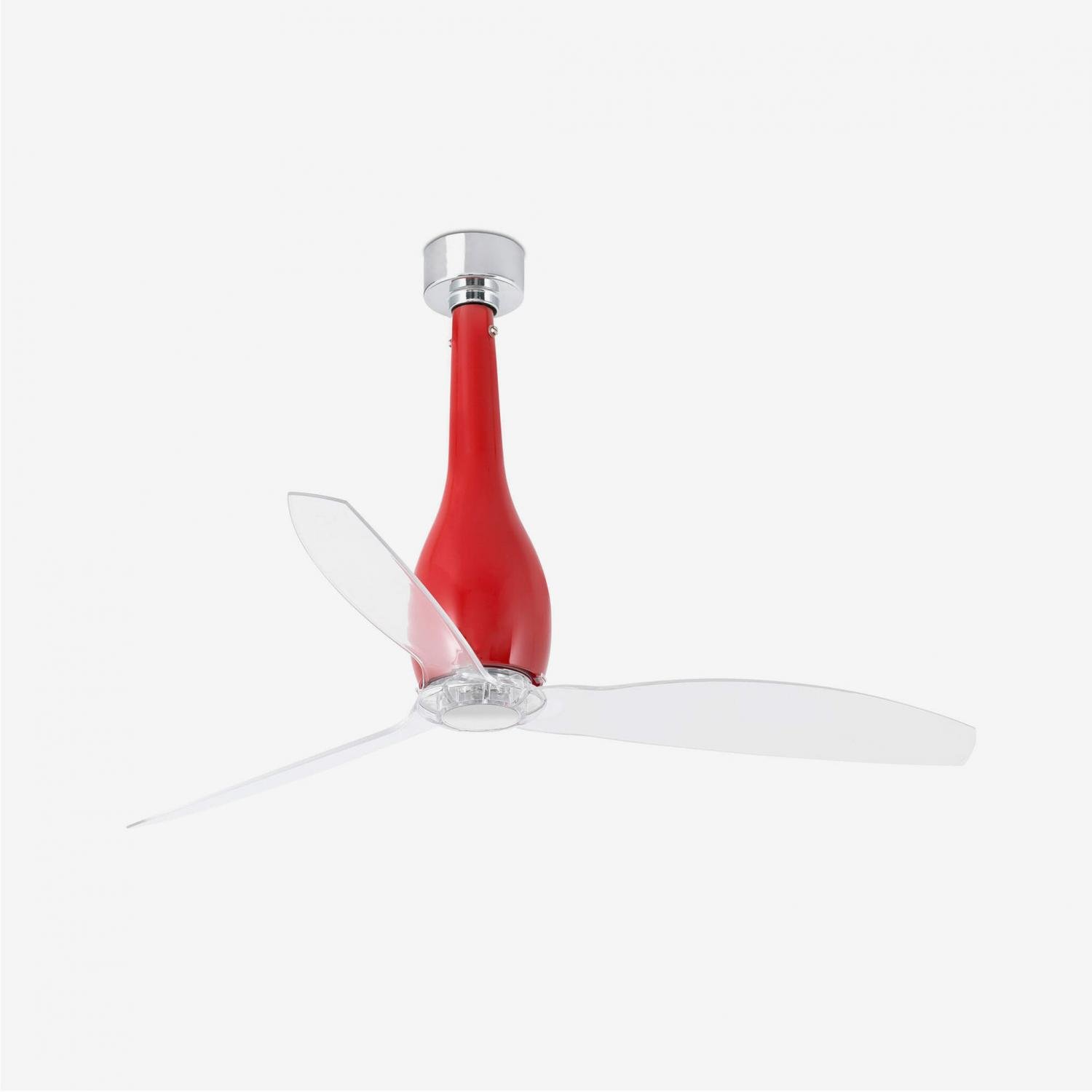 ETERFAN M, červená/transparentní, stropní ventilátor s DC motorem - FARO