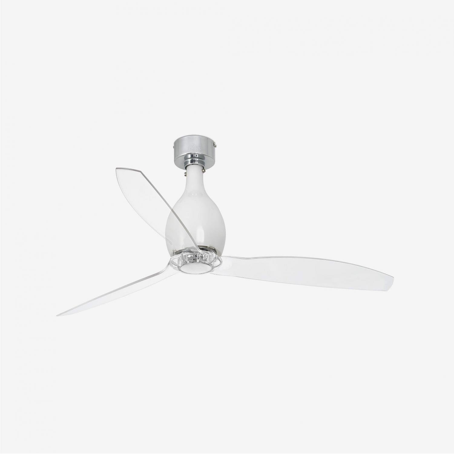 MINI ETERFAN M, bílá/transparentní, stropní ventilátor s DC motorem - FARO