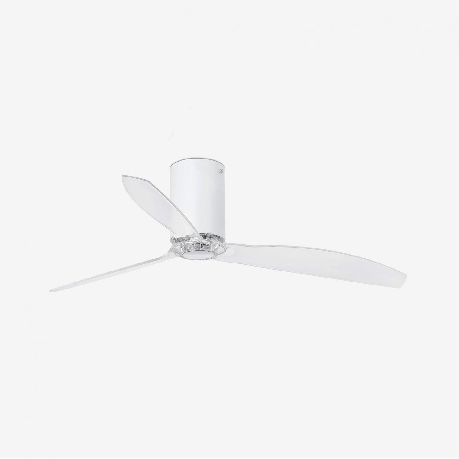 Levně MINI TUBE FAN, bílá/transparentní, stropní ventilátor s DC motorem - FARO