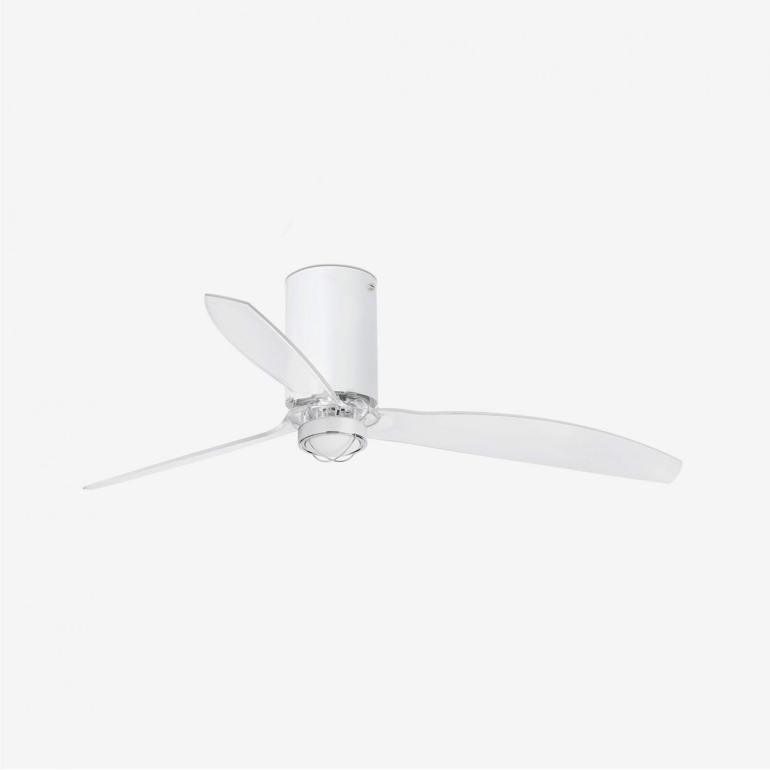 Levně MINI TUBE FAN M LED, bílá/transparentní, stropní LED ventilátor s DC motorem - FARO