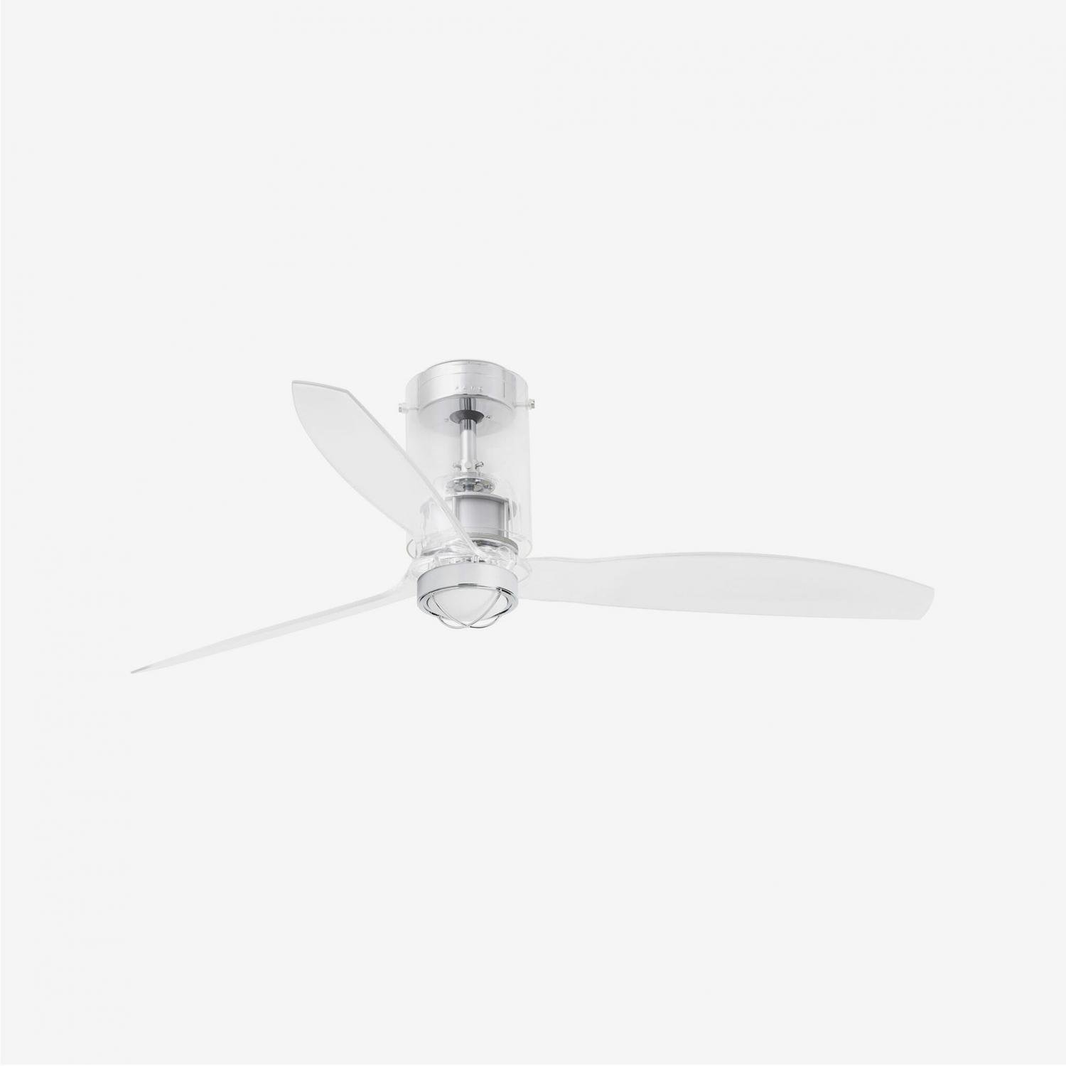 Levně MINI TUBE FAN M LED, transparentní, stropní LED ventilátor s DC motorem - FARO