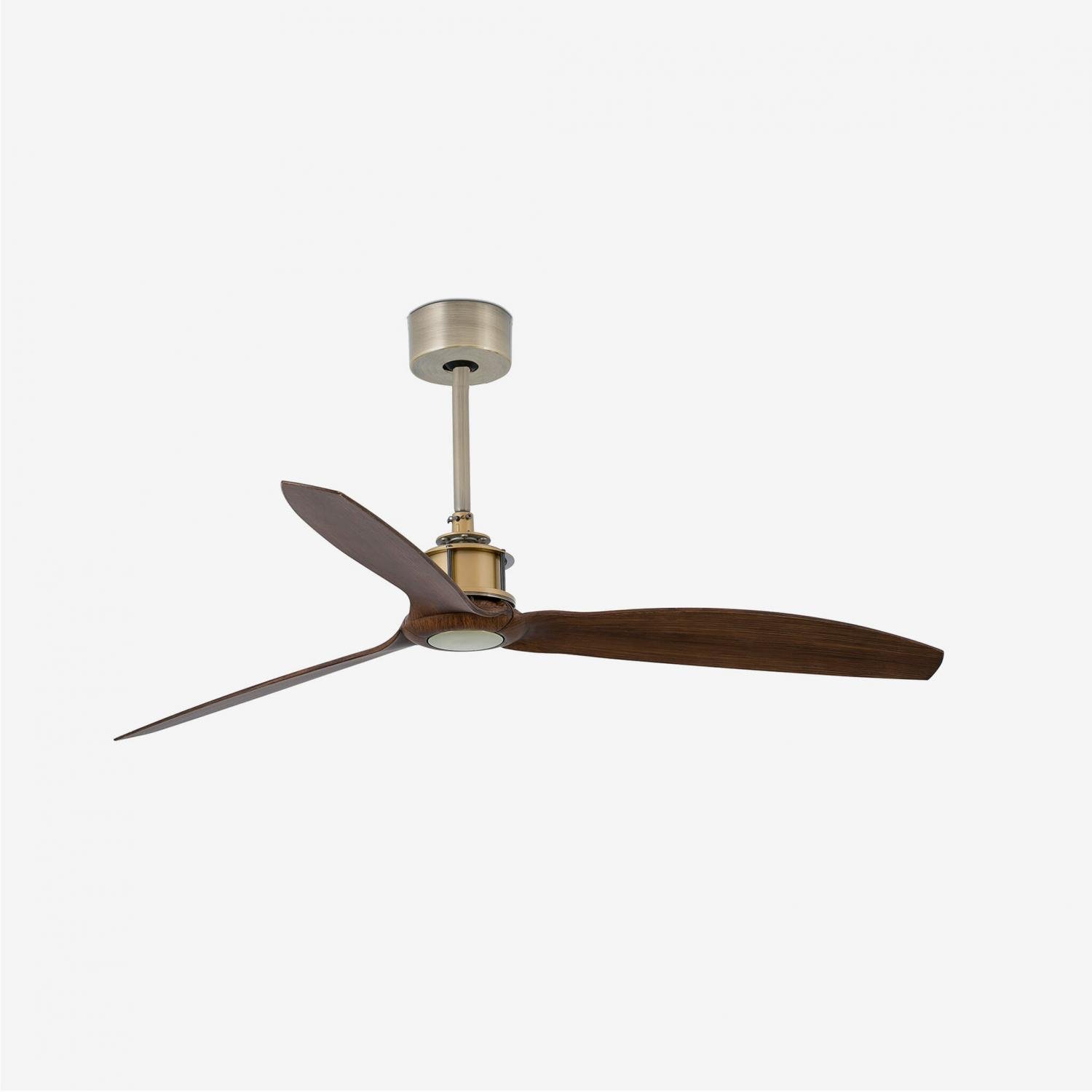 JUST FAN M, starozlatá/dřevo, stropní ventilátor s DC motorem - FARO