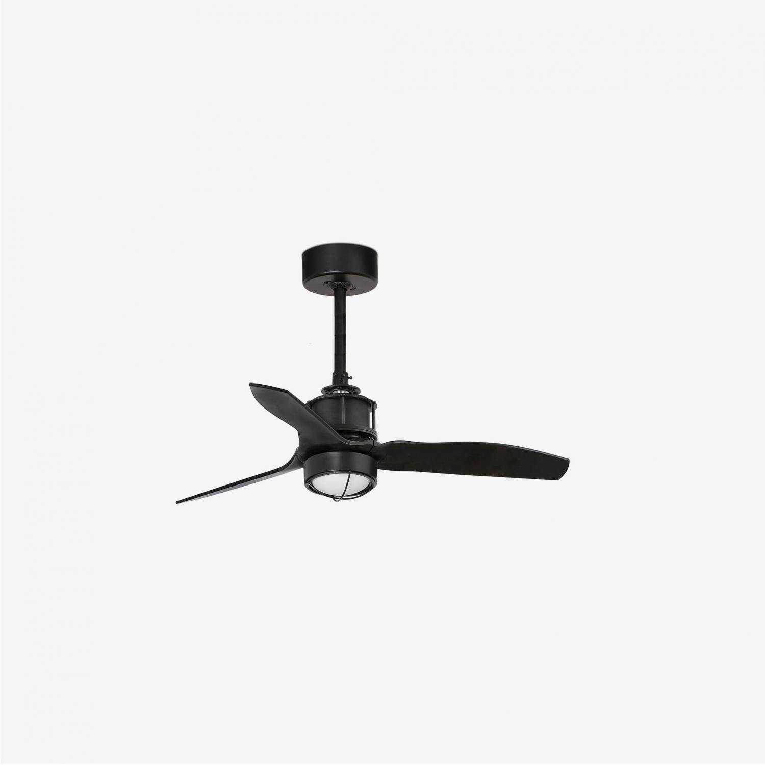 JUST FAN XS LED, černá, stropní ventilátor s DC motorem 81cm - FARO