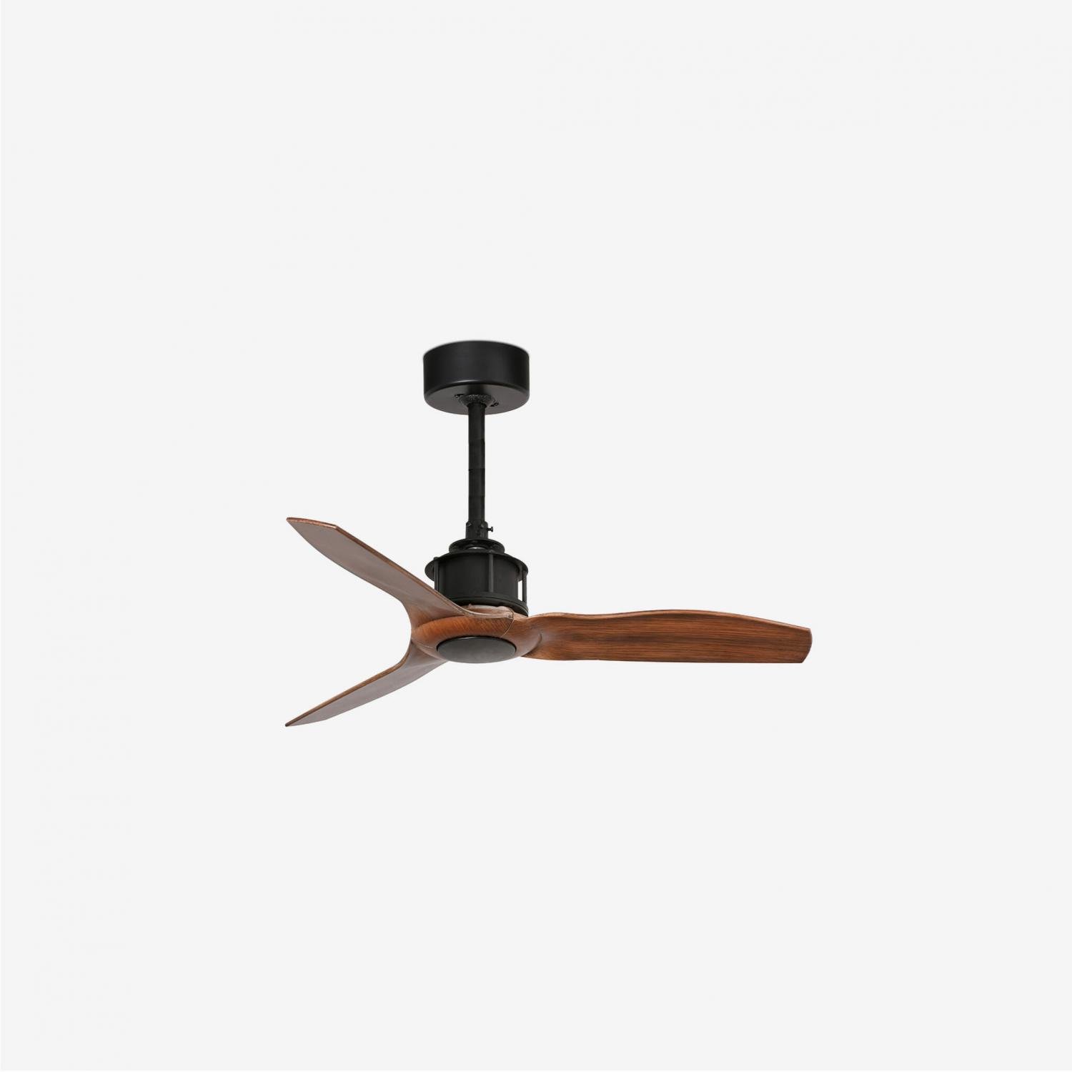 JUST FAN XS, černá/dřevo, stropní ventilátor 81cm - FARO