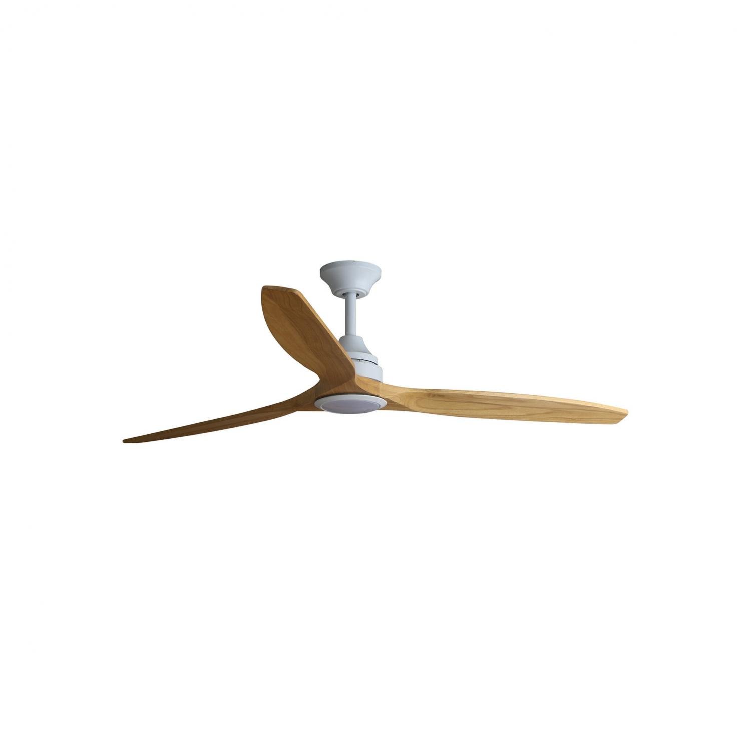 ALO L stropní ventilátor LED, bílá/dřevo DC CCT - FARO