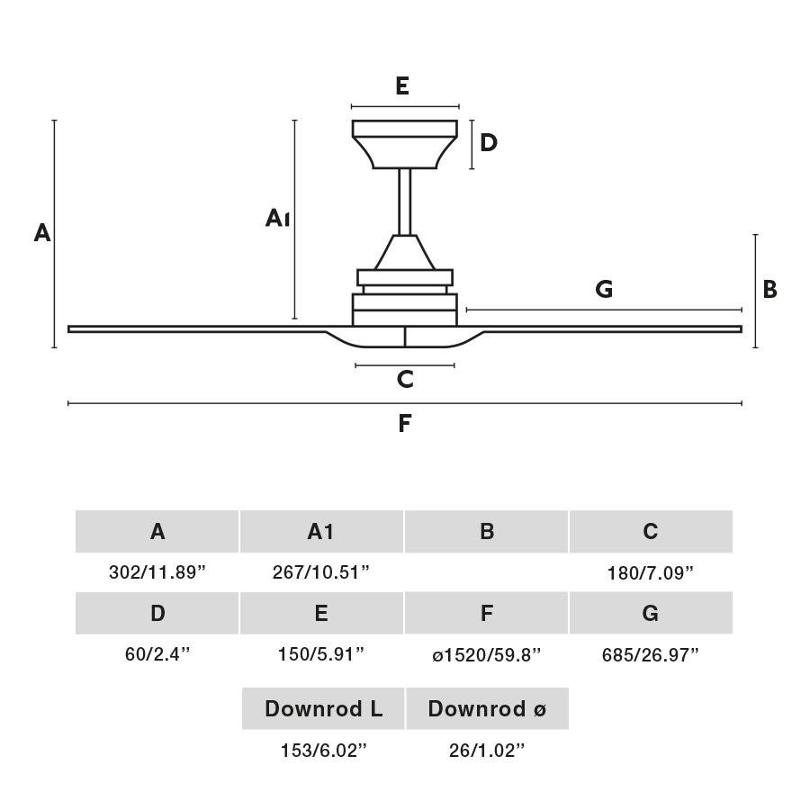 ALO L stropní ventilátor bílá/dřevo DC - FARO