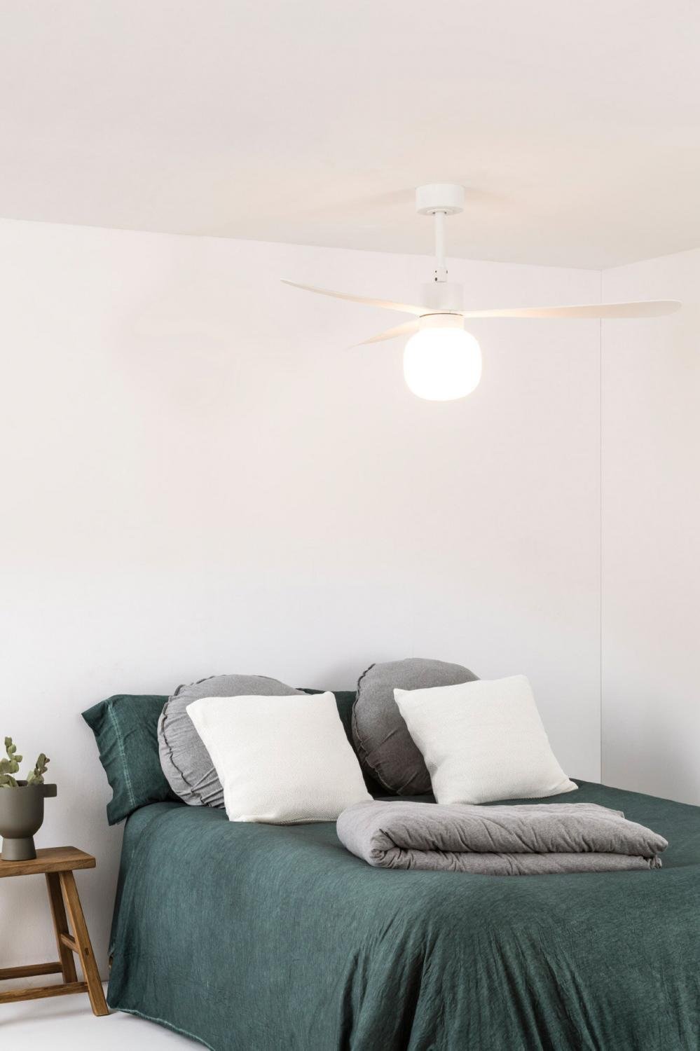 AMELIA L BALL LED stropní ventilátor, bílá - FARO