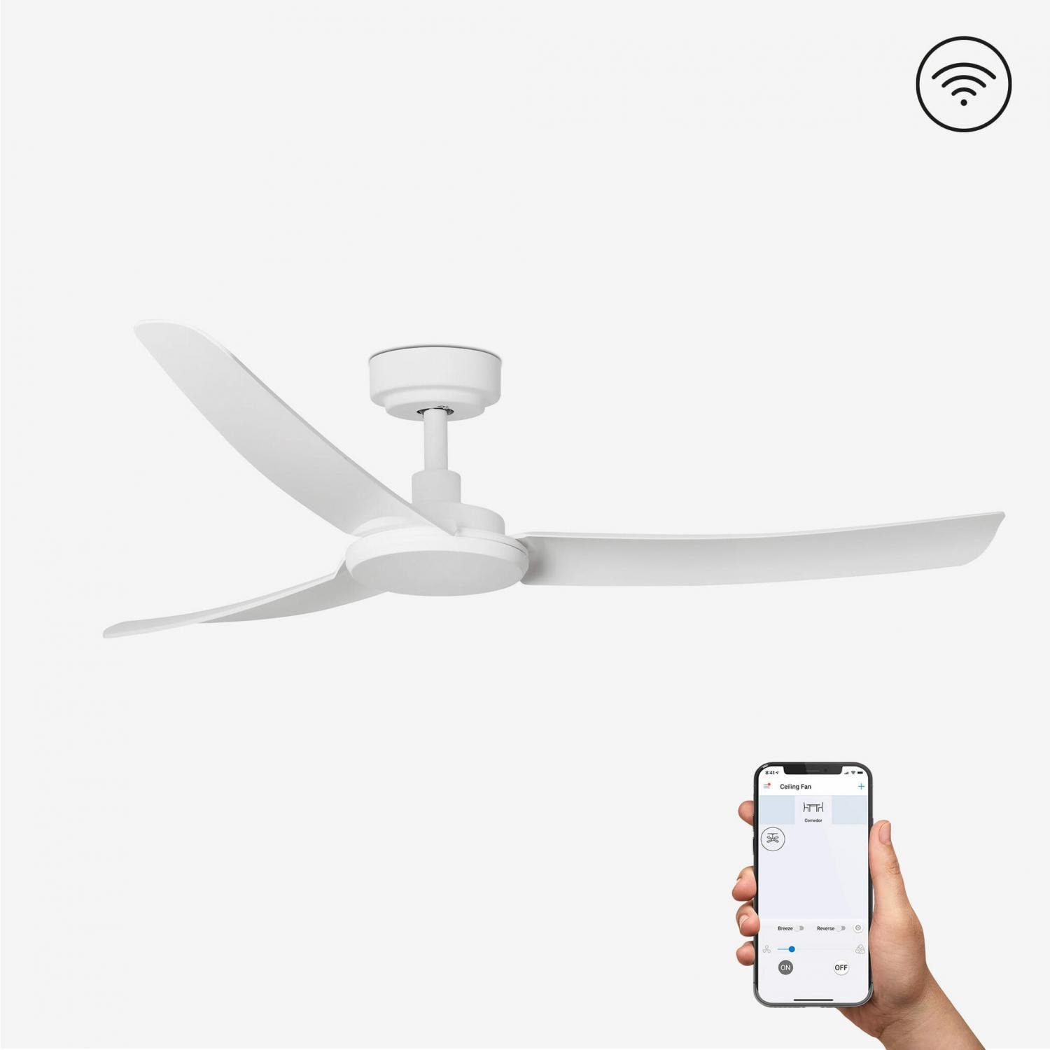 SIROS, bílá, stropní ventilátor s DC motorem SMART - FARO