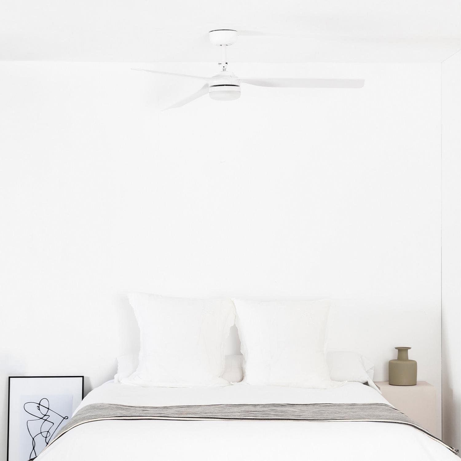 PUNT M LED, bílá, stropní ventilátor s DC motorem - FARO