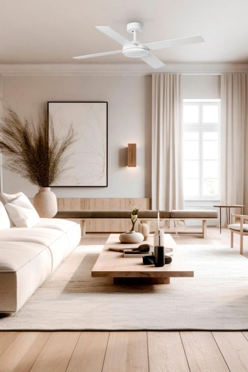 SAINT L LED stropní ventilátor, bílá - FARO