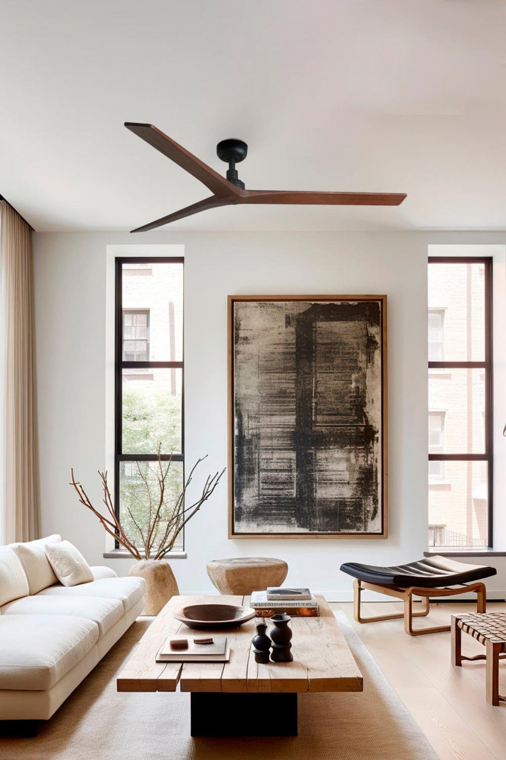 KLIM L stropní ventilátor, černá/ořech - FARO