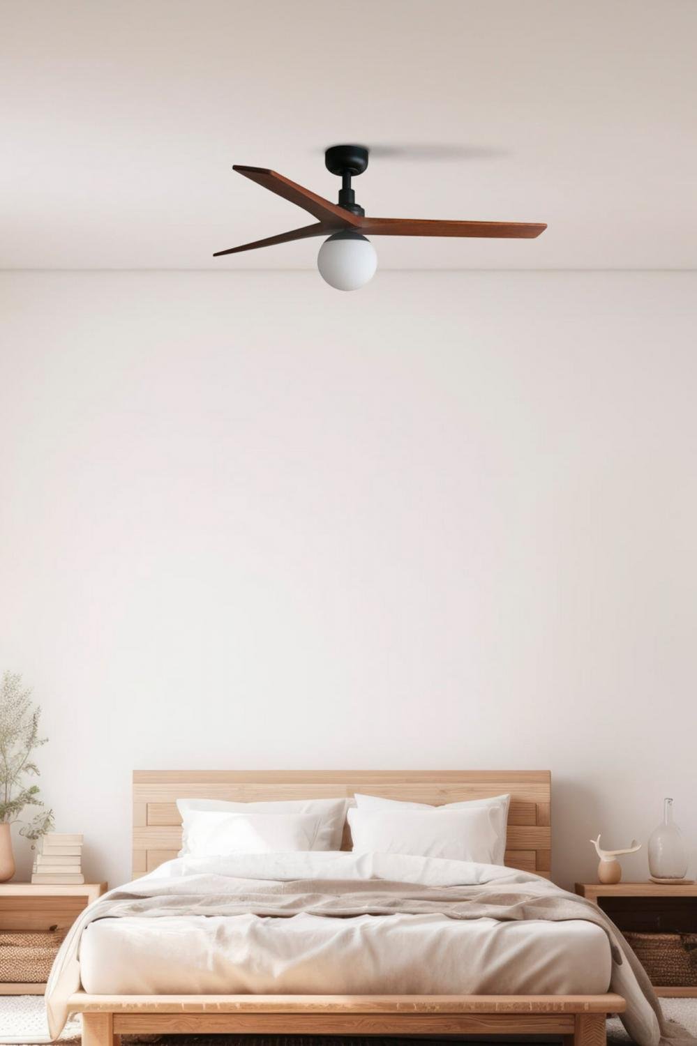 KLIM M stropní ventilátor, černá/ořech DC E27 - FARO