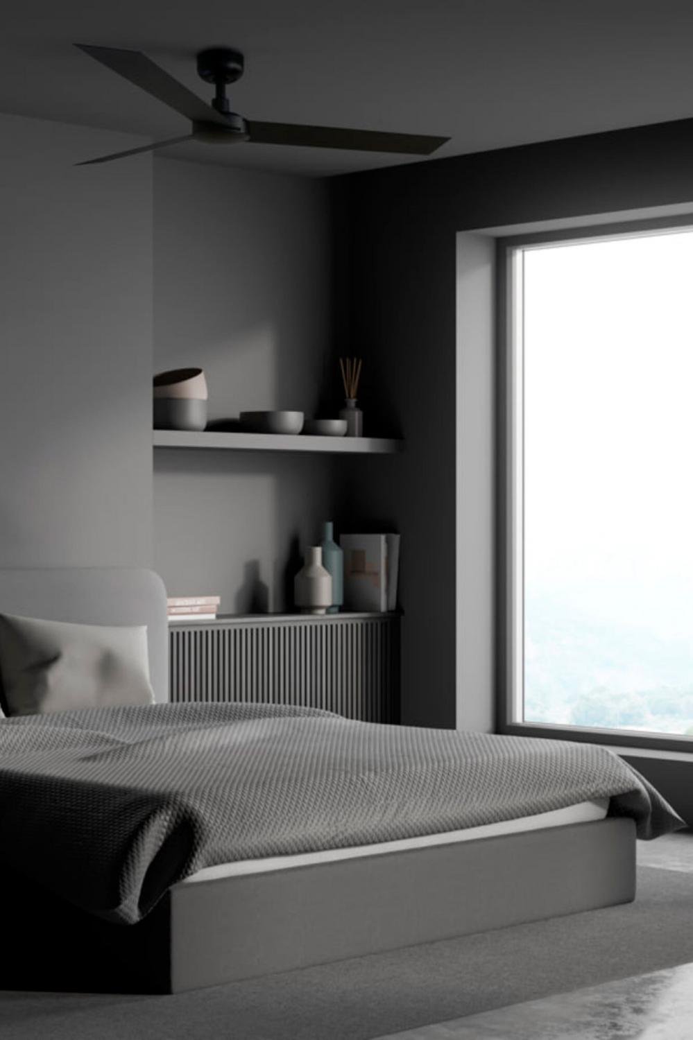 CRUISER L stropní ventilátor, černá s DC motorem - FARO