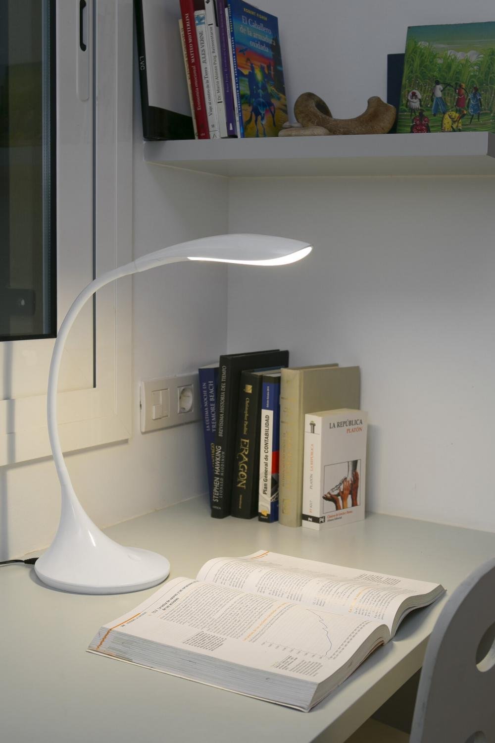 Levně OTTO bílá stolní lampa na čtení - FARO
