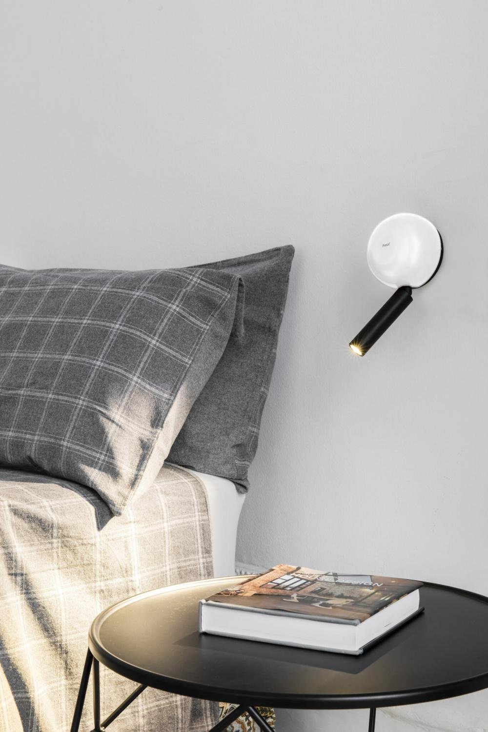 PRESS nástěnná lampa na čtení, bílá - FARO