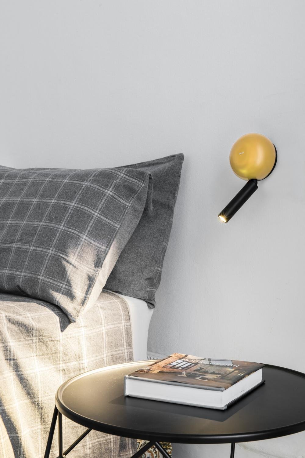 Levně PRESS nástěnná lampa na čtení, žlutá - FARO