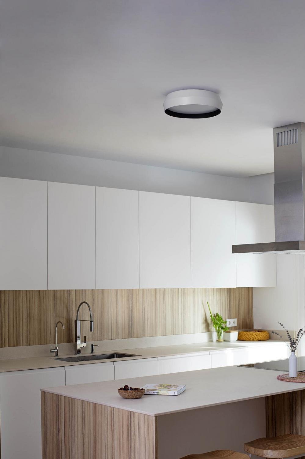 SHOKU 350 nástěnné a stropní svítidlo, bílá/černá - FARO