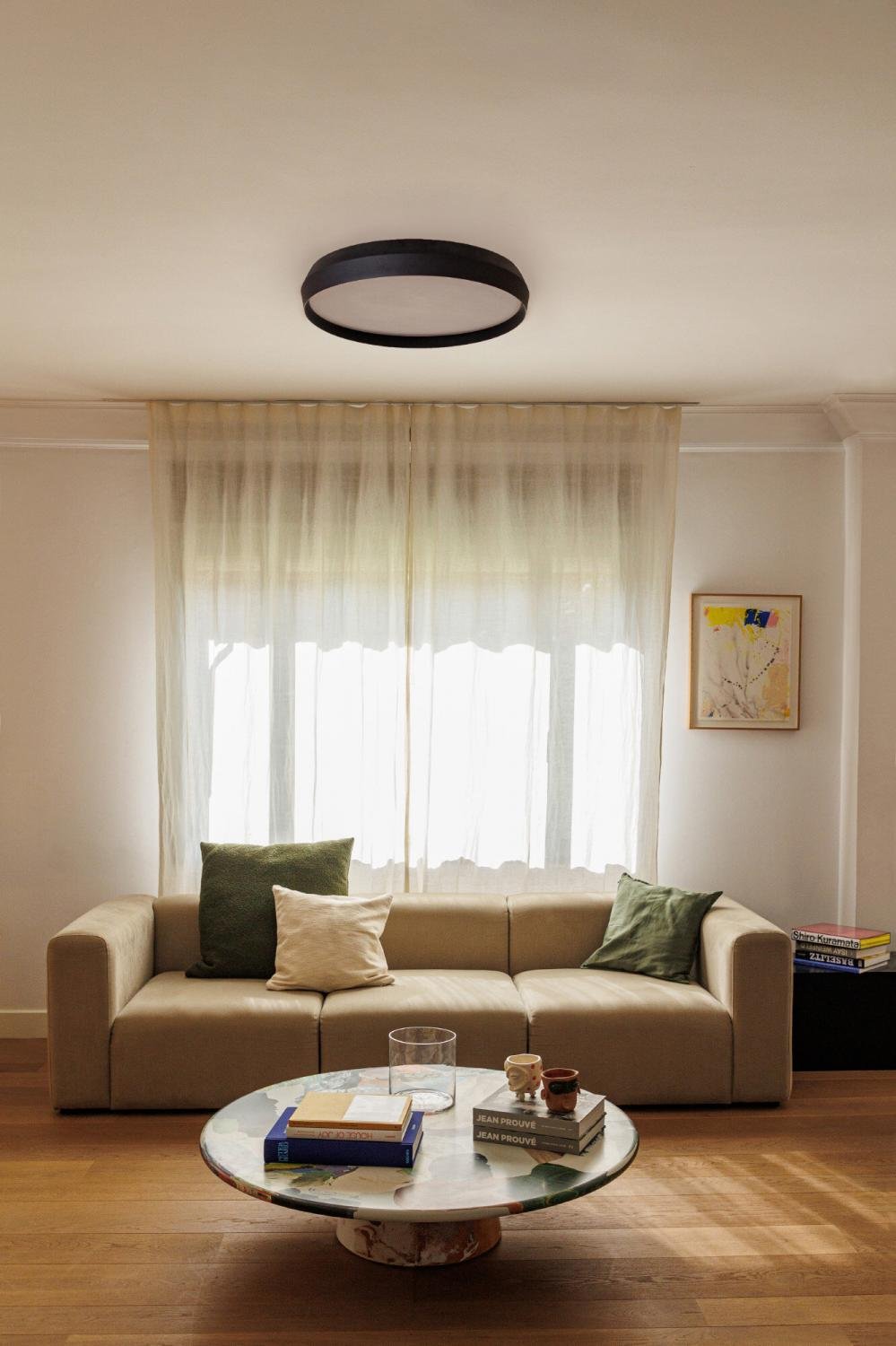 SHOKU 600 nástěnné a stropní svítidlo, černá - FARO