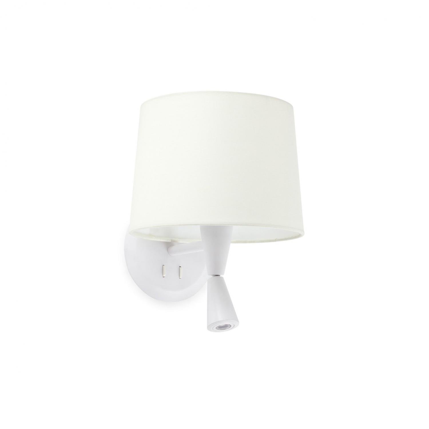Levně CONGA nástěnná lampa, bílá, se čtecí lampičkou - FARO