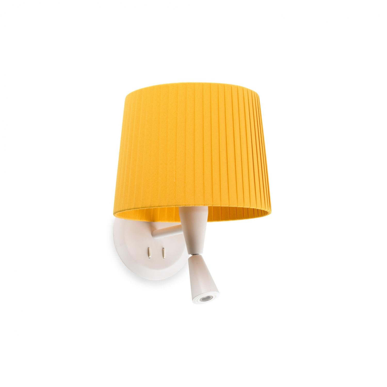 Levně SAMBA bílá/skládaná žlutá nástěnná lampa se čtecí lampičkou - FARO