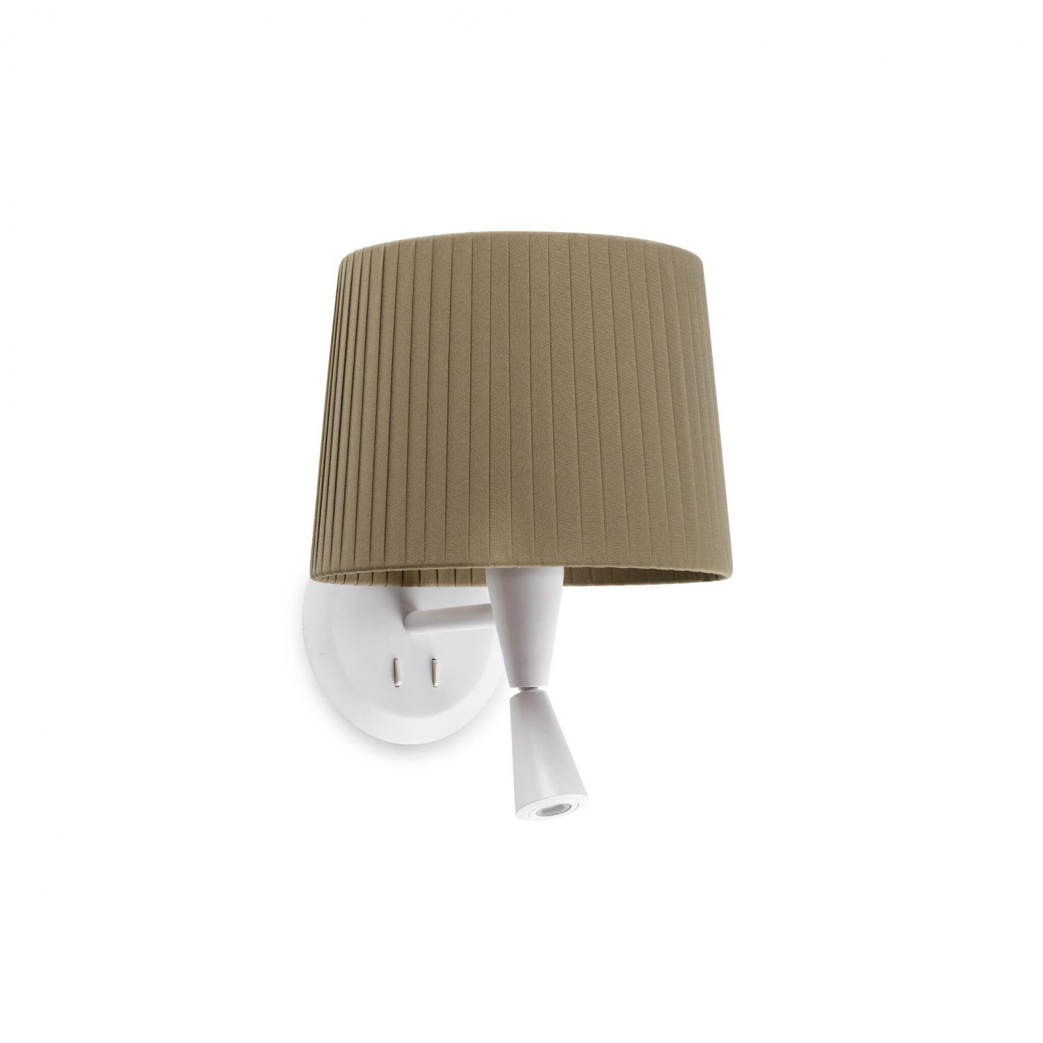 Levně SAMBA bílá/skládaná zelená nástěnná lampa se čtecí lampičkou - FARO
