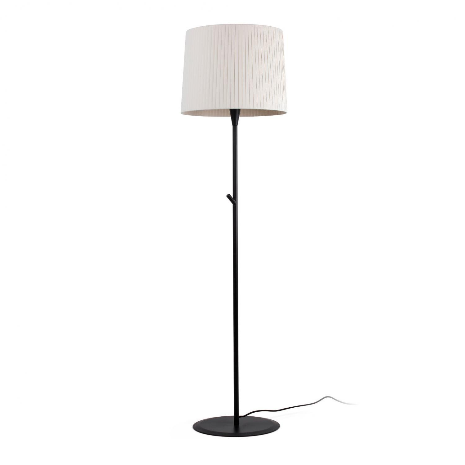 Levně SAMBA černá/skládaná béžová stojací lampa - FARO