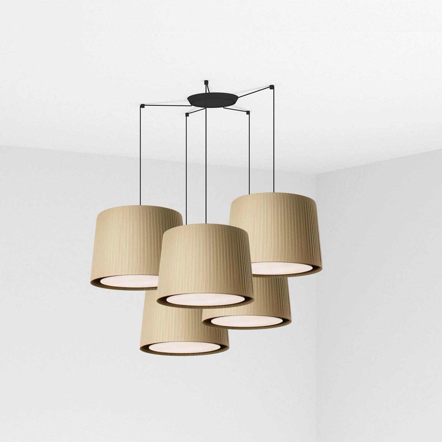 SAMBA závěsné svítidlo, černá/zelená, 5L - FARO