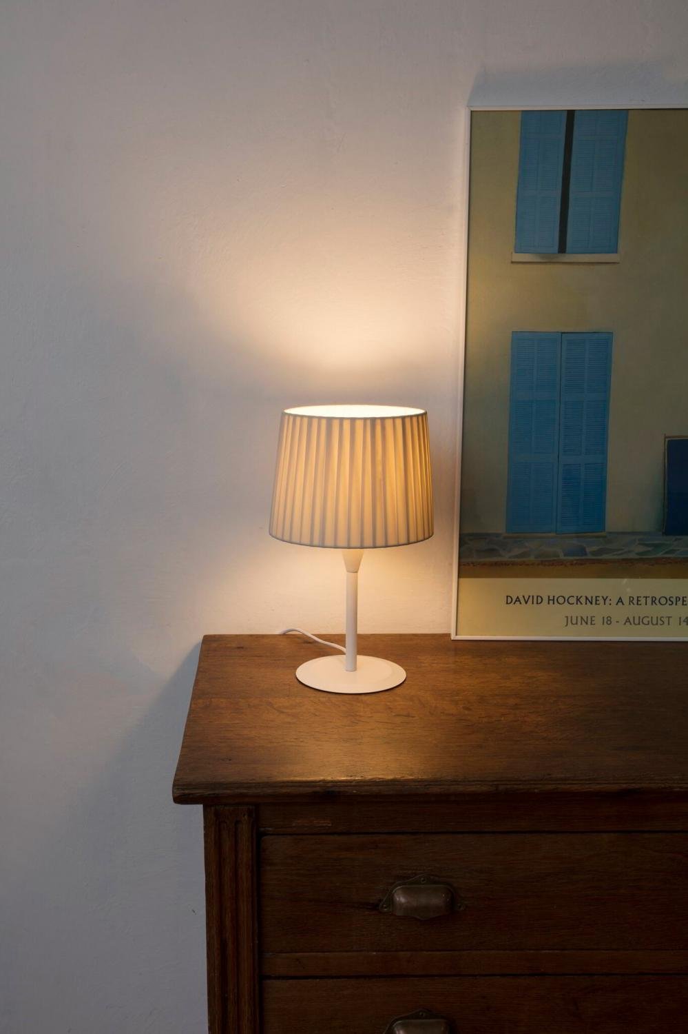 Levně SAMBA bílá/skládaná béžová mini stolní lampa - FARO