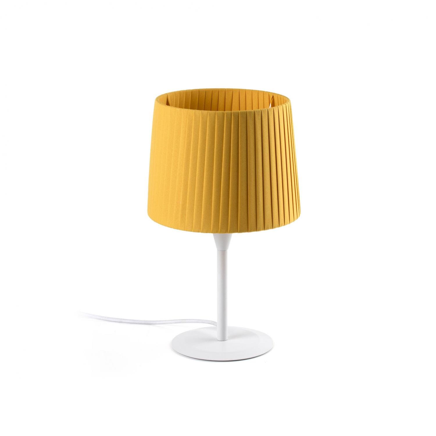 Levně SAMBA bílá/skládaná žlutá mini stolní lampa - FARO