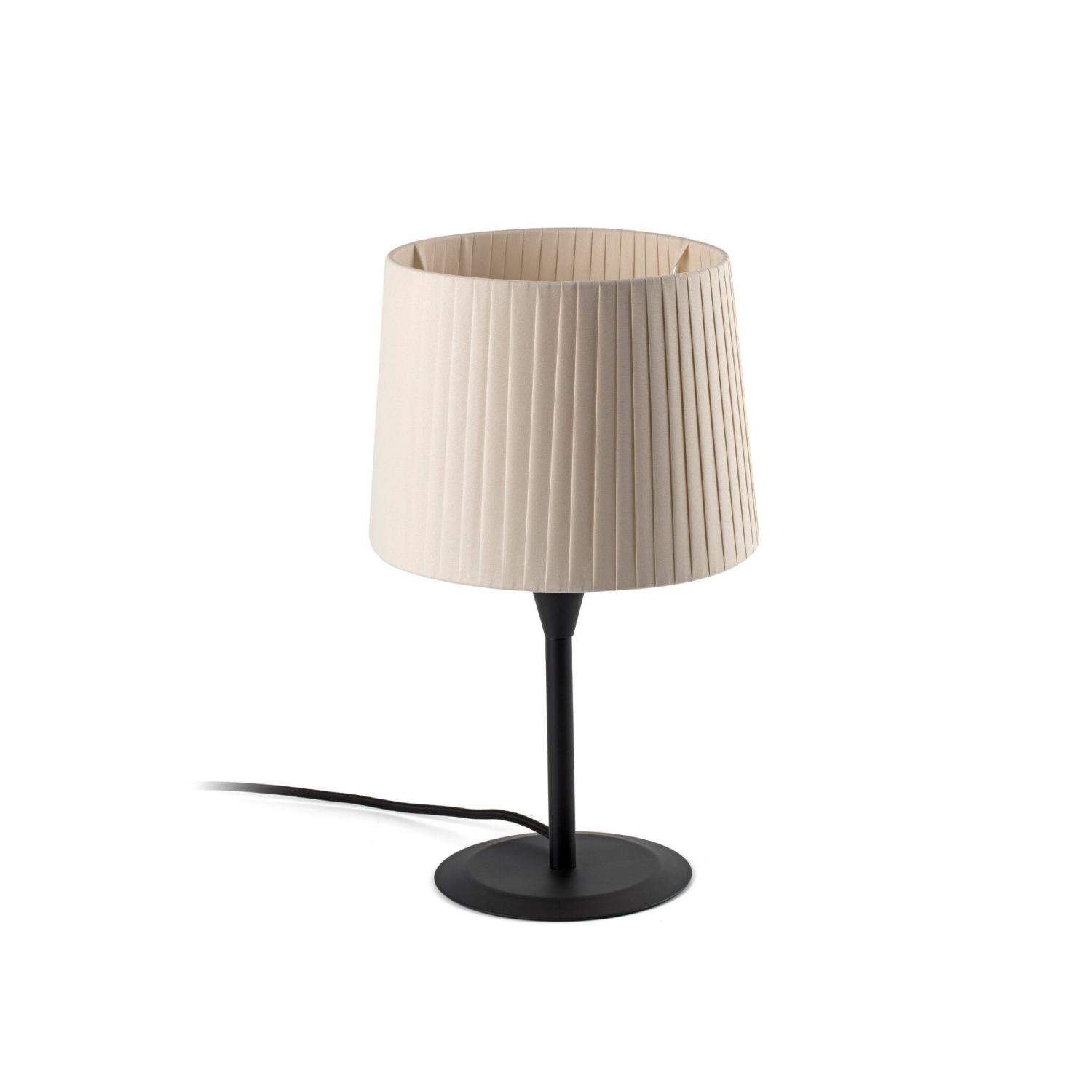 Levně SAMBA černá/skládaná béžová mini stolní lampa - FARO