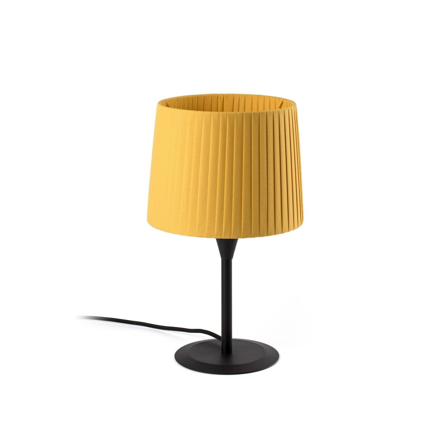 Levně SAMBA černá/skládaná žlutá mini stolní lampa - FARO