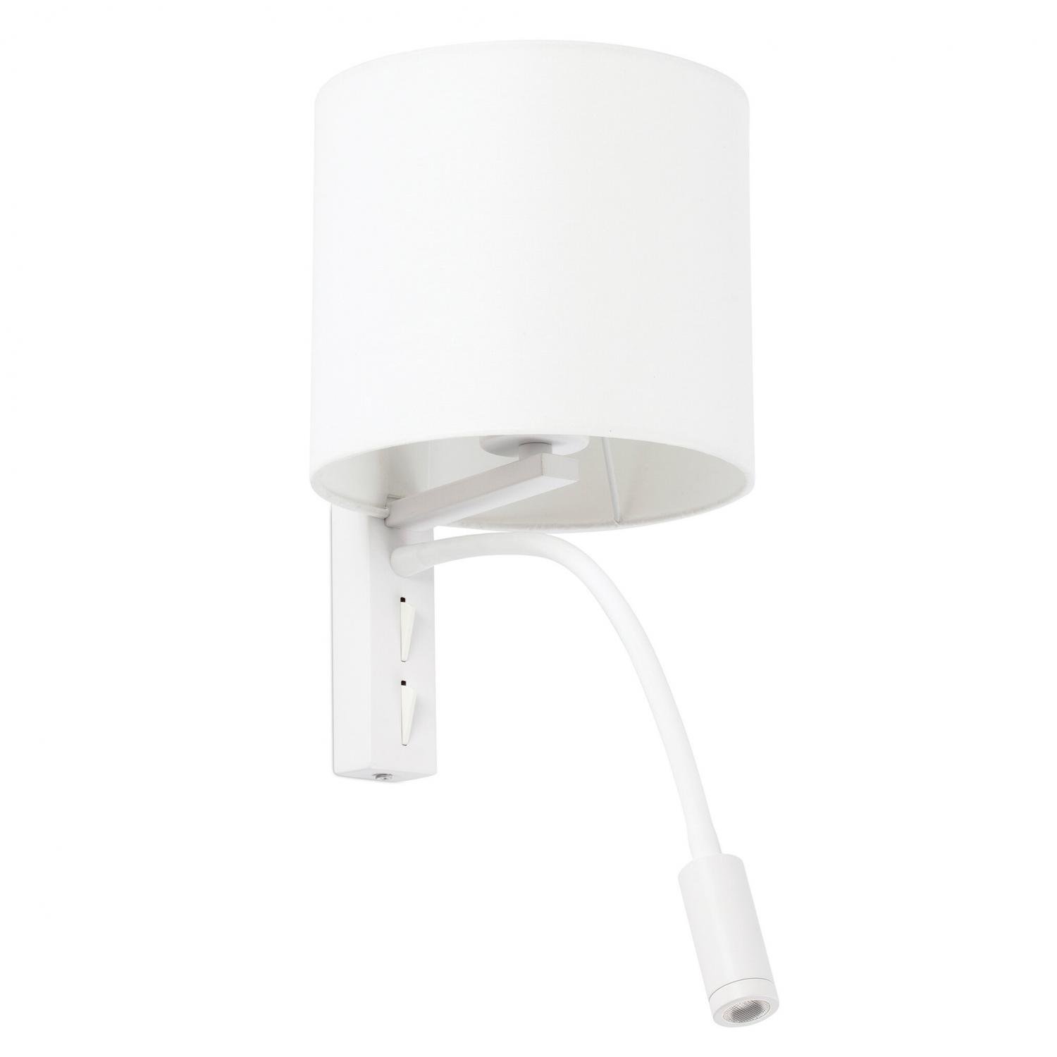 Levně TIRA nástěnná lampa, bílá, se čtecí lampičkou - FARO