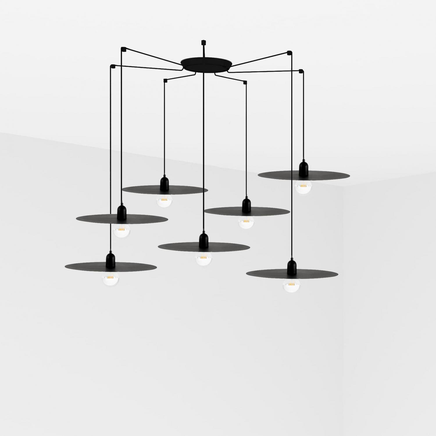 PLAT závěsné svítidlo, černá, 7L - FARO