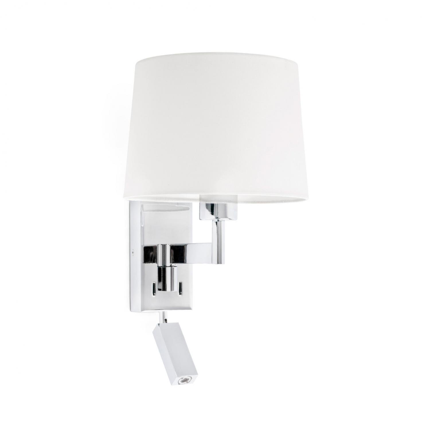 Levně ARTIS chrom/bílá nástěnná lampa se čtecí lampičkou - FARO
