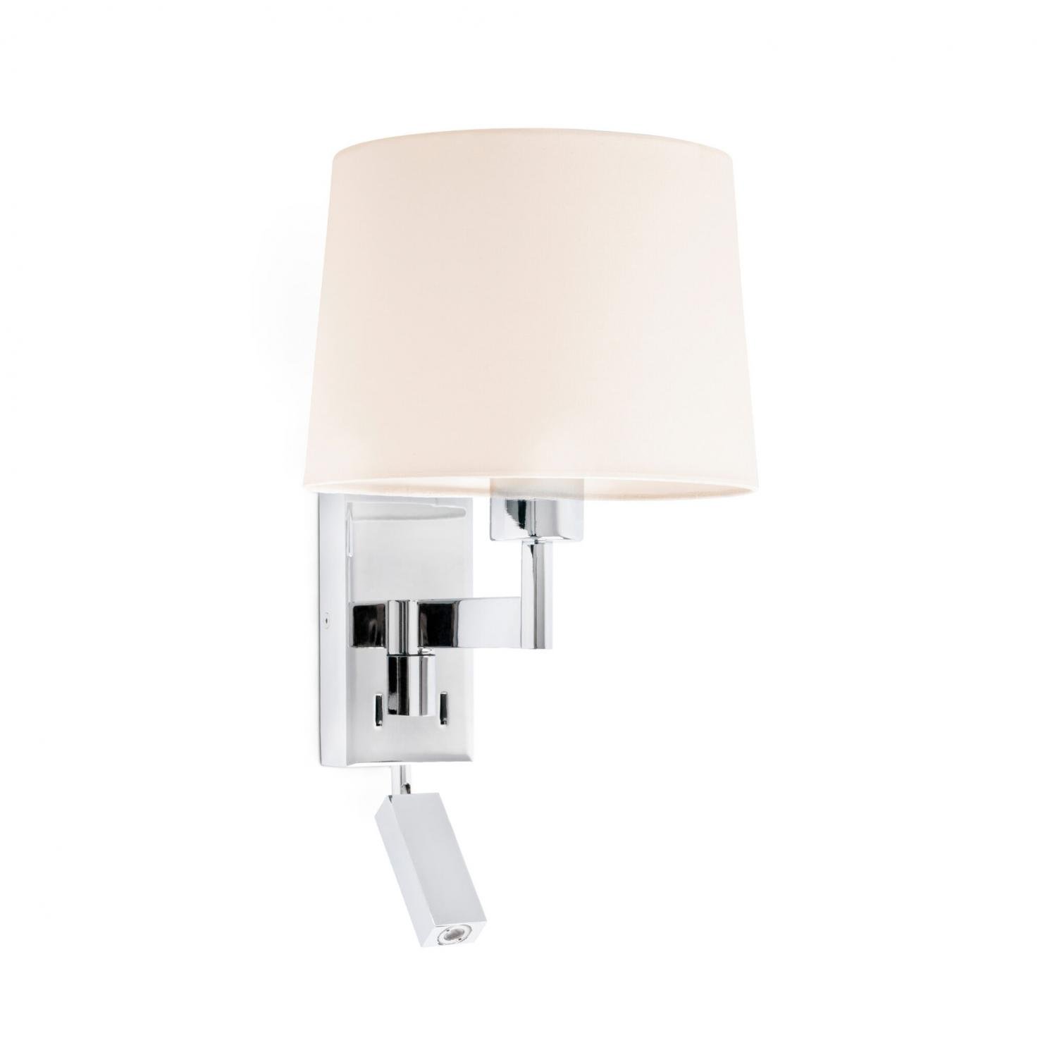 Levně ARTIS chrom/béžová nástěnná lampa se čtecí lampičkou - FARO