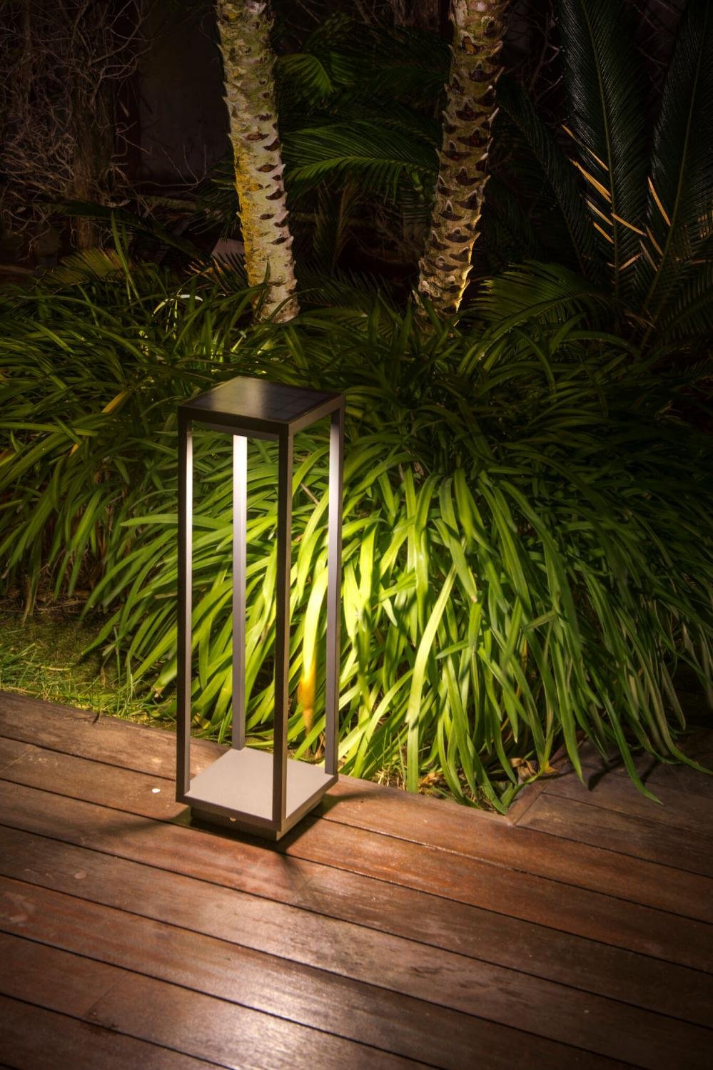 Levně SAURA LED solární sloupková lampa, tmavě šedá - FARO