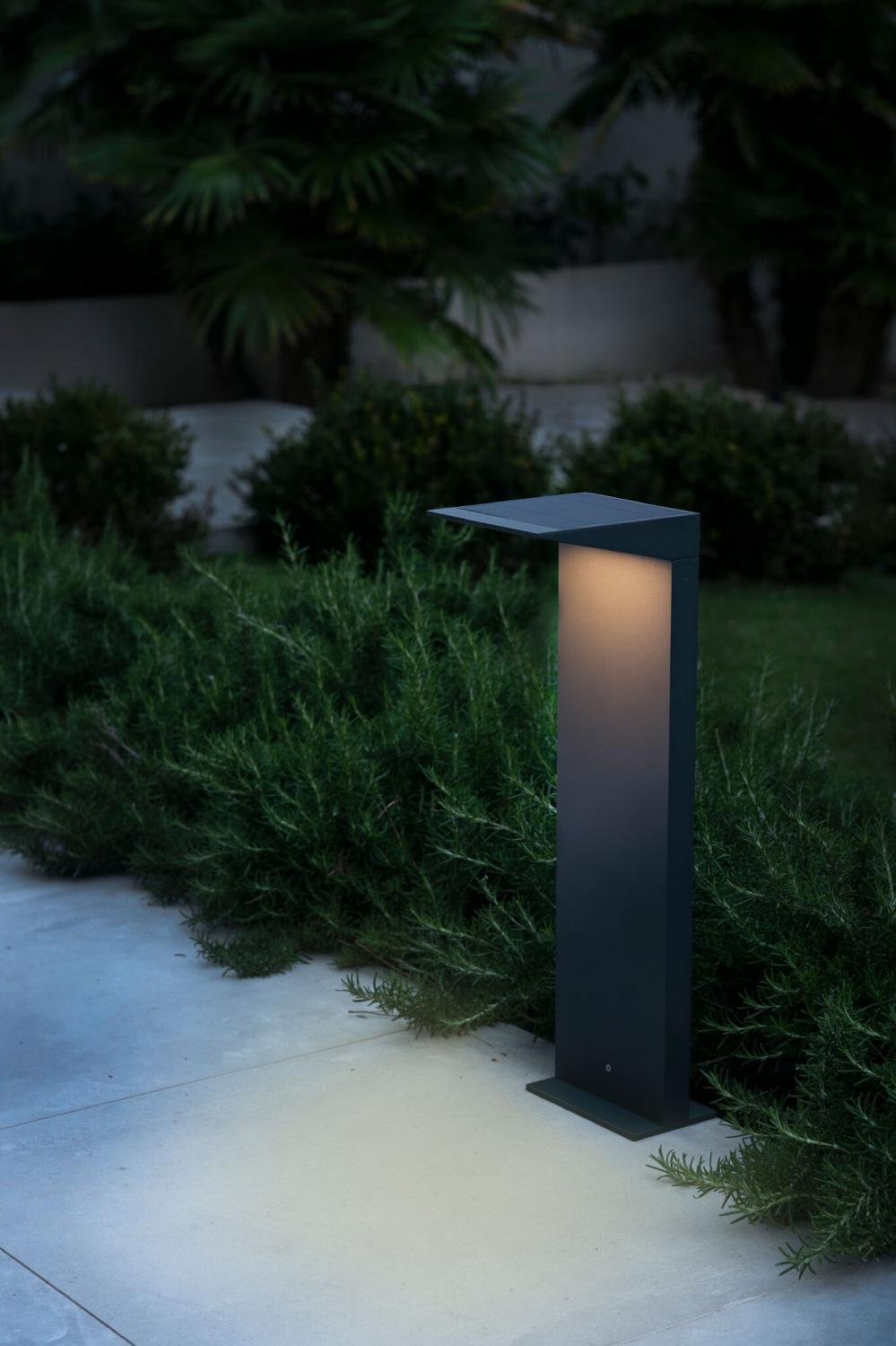Levně SOLEIL LED solární sloupková lampa, tmavě šedá - FARO