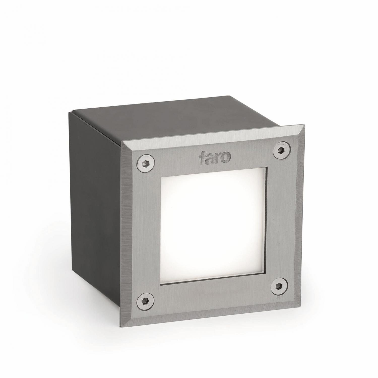 Levně LED 18 SQ zapuštěné svítidlo do zdi hranaté, nerez, 3000K - FARO