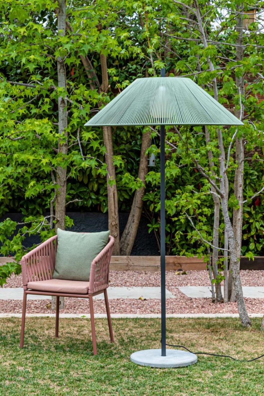 SAIGON OUT stojací lampa, olivová zelená 2M C100 - FARO