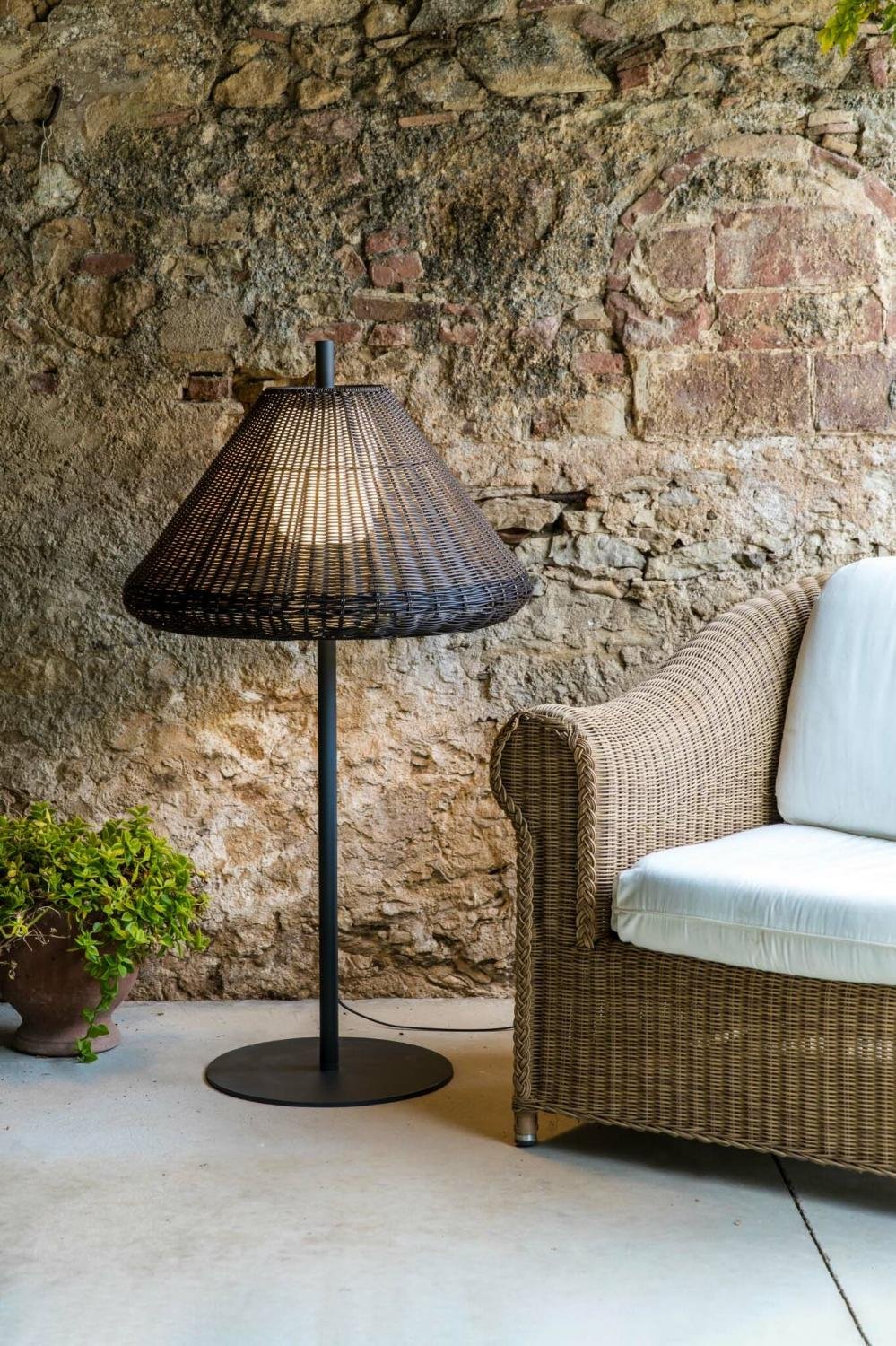 SAIGON šedá/hnědá stojací lampa 1M W70 - FARO