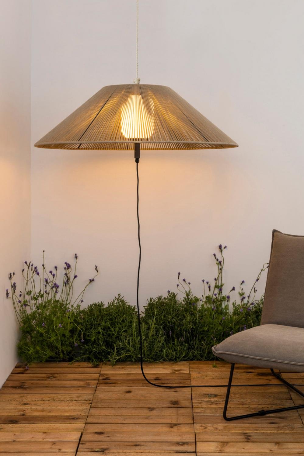 Levně SAIGON OUT C100 přenosné a závěsné svítidlo, šedá/béžová - FARO
