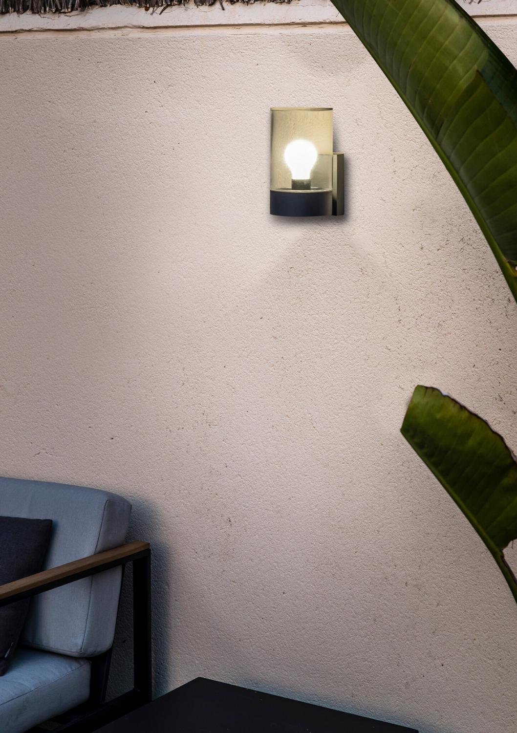 Levně KILA nástěnná lampa, tmavě šedá, transparentní - FARO