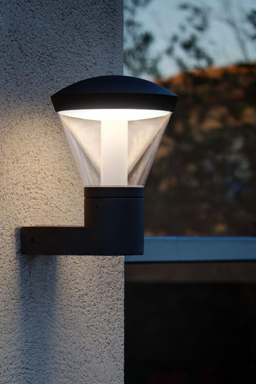 SHELBY LED nástěnná lampa, tmavě šedá - FARO